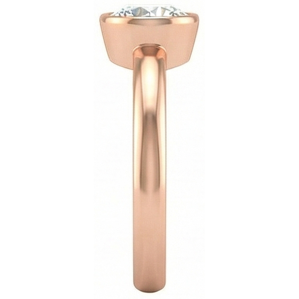 Rose Gold Solitaire Ring Round Old Cut Natural Earth Mined Diamond Bezel Set 1.50 Carats