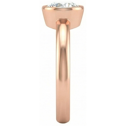 Rose Gold Solitaire Ring Round Old Cut Natural Earth Mined Diamond Bezel Set 1.50 Carats