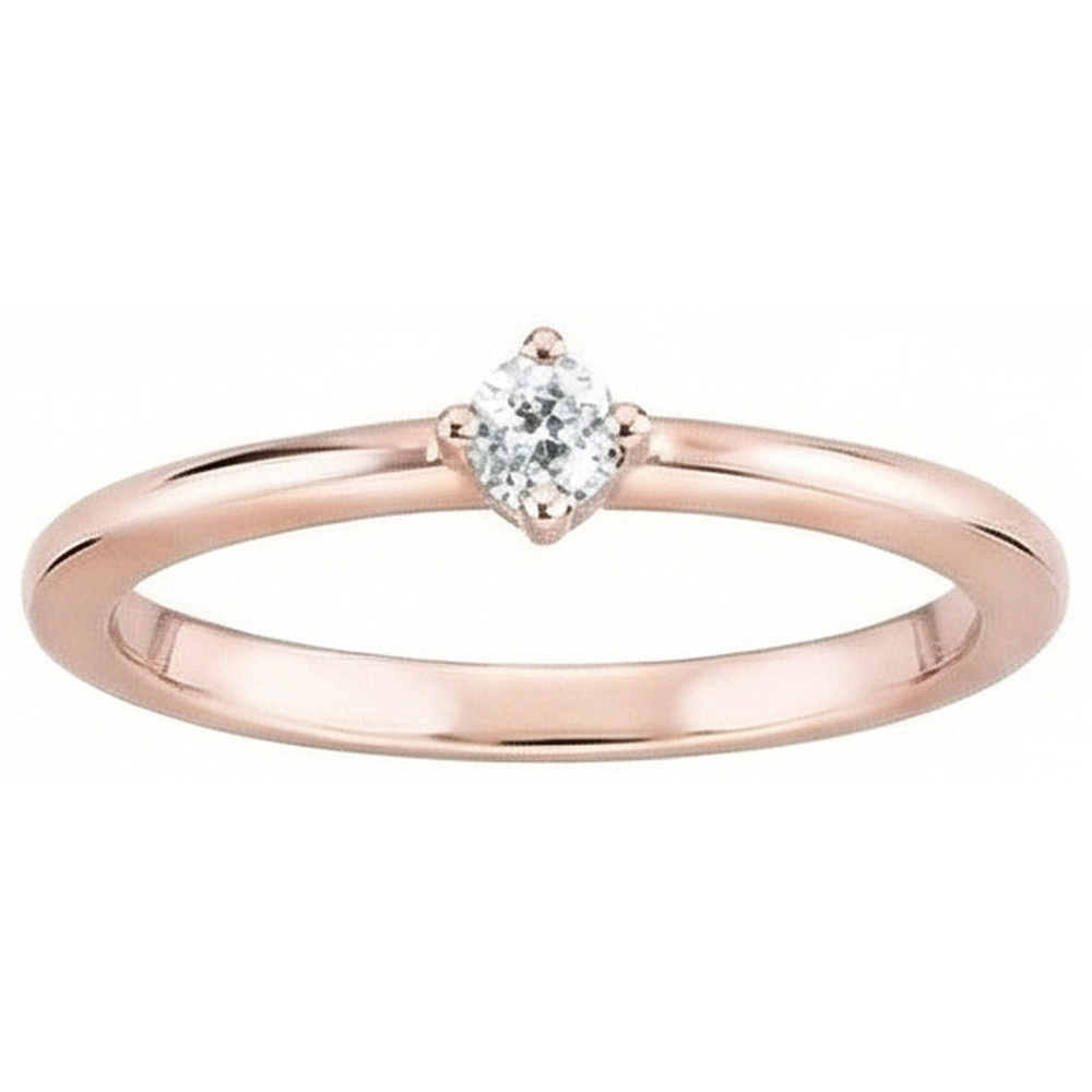 Rose Gold Solitaire Round Cut Ring Old Mine Cut Natural Earth Mined Diamond 1 Carat