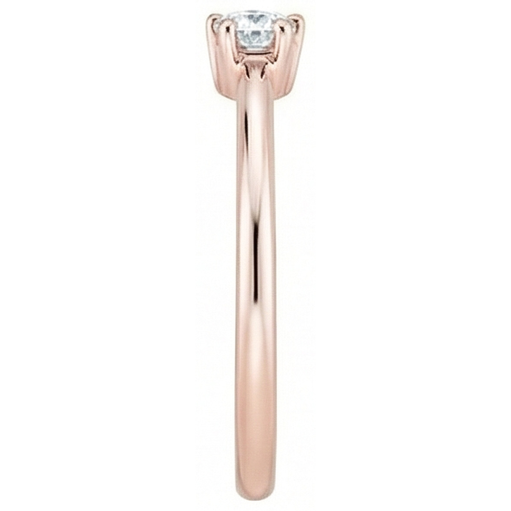 Rose Gold Solitaire Round Cut Ring Old Mine Cut Natural Earth Mined Diamond 1 Carat