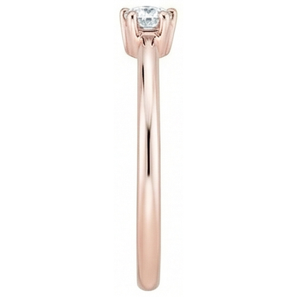 Rose Gold Solitaire Round Cut Ring Old Mine Cut Natural Earth Mined Diamond 1 Carat