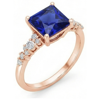 natural round sapphire 3.75ct ring side angle