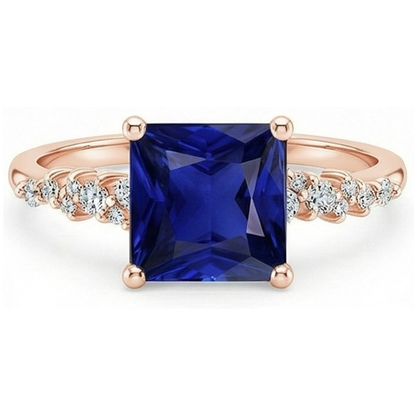 natural round sapphire 3.75ct ring close up detail