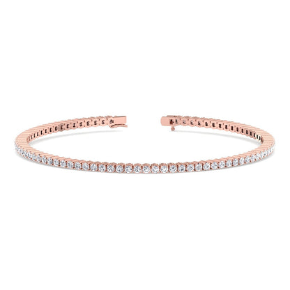 Rose Gold 10K Round Cut 7.80 Carats Lab Grown Diamonds Tennis Bracelet