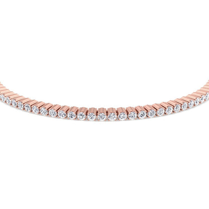 Rose Gold 10K Round Cut 7.80 Carats Lab Grown Diamonds Tennis Bracelet