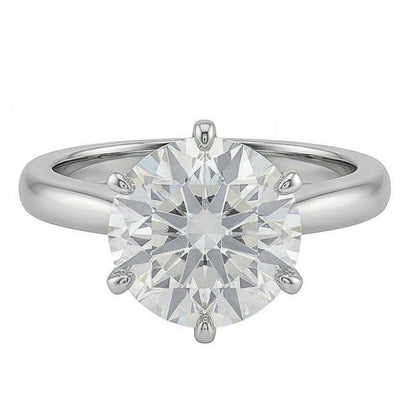 Round 1.25 Ct Natural Earth Mined Diamond Solitaire Ring Prong Setting White Gold 14K