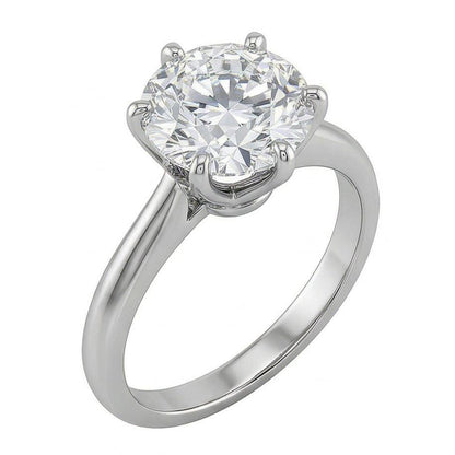 Round 1.25 Ct Natural Earth Mined Diamond Solitaire Ring Prong Setting White Gold 14K