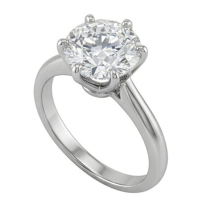 Round 1.25 Ct Natural Earth Mined Diamond Solitaire Ring Prong Setting White Gold 14K