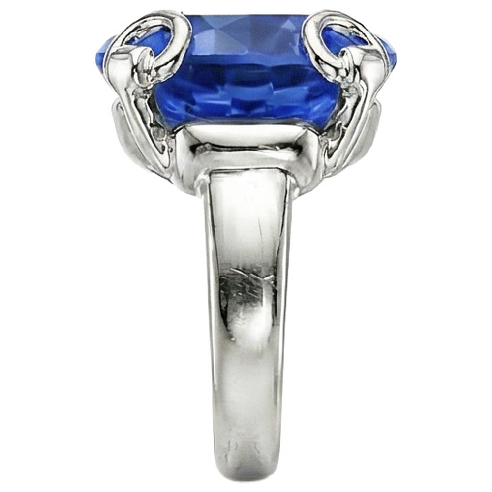 natural round sapphire 7.01ct ring top view