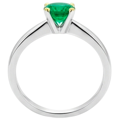 Natural Real ( Not Lab Grown ) Round Cut Green Emerald GIA Ring Casual Gold 14K