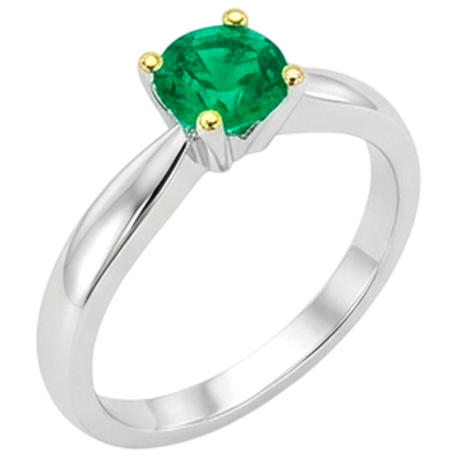 Natural Real ( Not Lab Grown ) Round Cut Green Emerald GIA Ring Casual Gold 14K