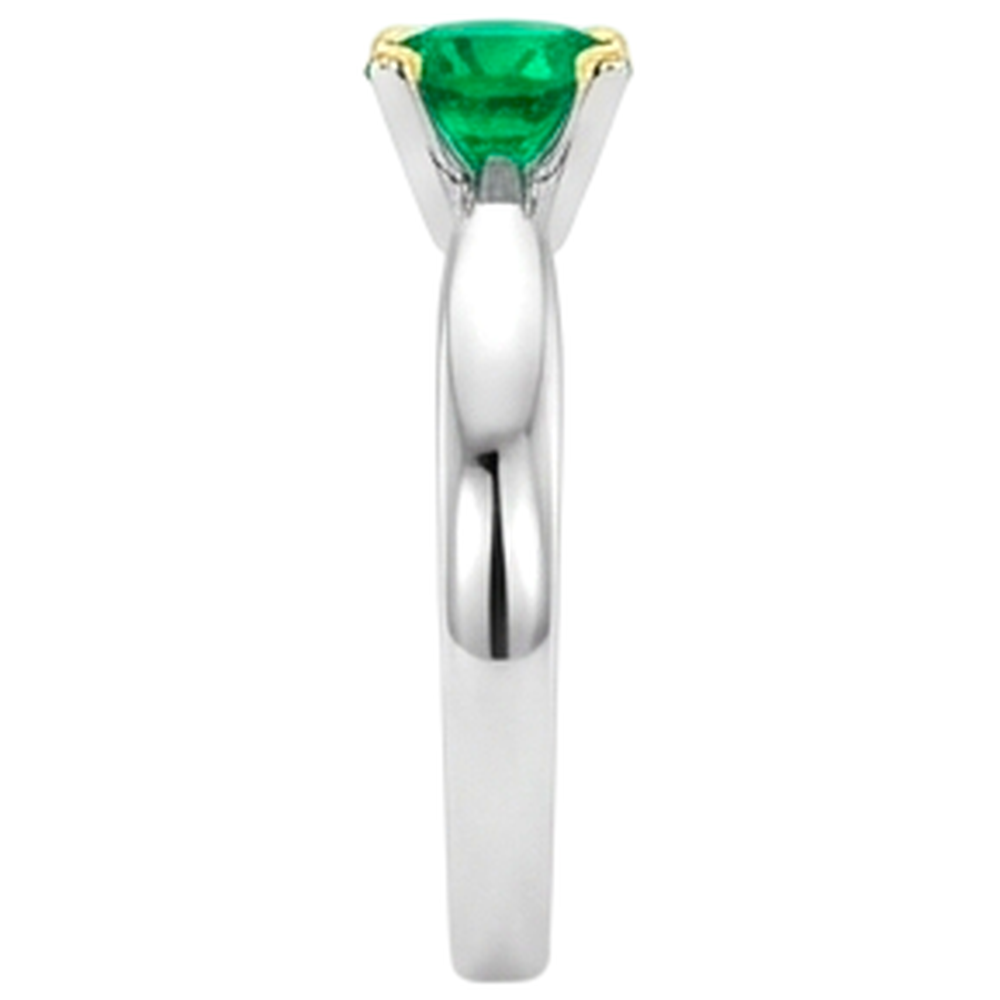 Natural Real ( Not Lab Grown ) Round Cut Green Emerald GIA Ring Casual Gold 14K