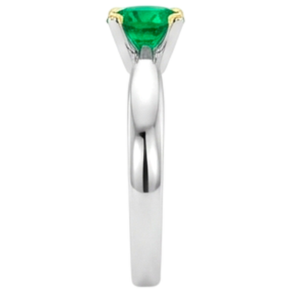 Natural Real ( Not Lab Grown ) Round Cut Green Emerald GIA Ring Casual Gold 14K