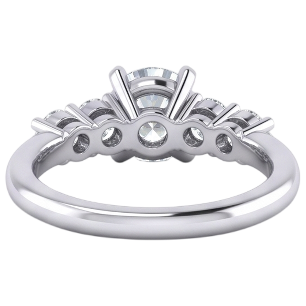 Round Cut Natural Earth Mined Diamond Engagement Ring 2.85 Carats Prong Set White Gold 14K