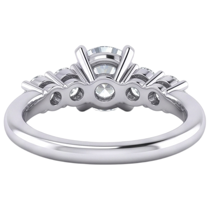 Round Cut Natural Earth Mined Diamond Engagement Ring 2.85 Carats Prong Set White Gold 14K