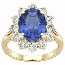 Round Cut Sri Lanka Blue Sapphire Natural Earth Mined Diamonds 3 Ct Ring