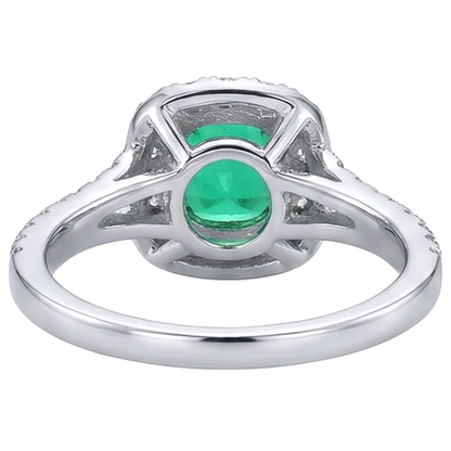 Natural Real ( Not Lab Grown ) Round Diamond Gemstone Ring Genuine Green Emerald GIA