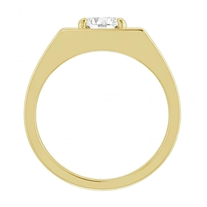 Round Diamond Old Mine Men’s Ring Thick Shank 1.50 Carats