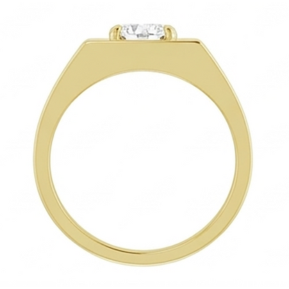 Round Diamond Old Mine Men’s Ring Thick Shank 1.50 Carats