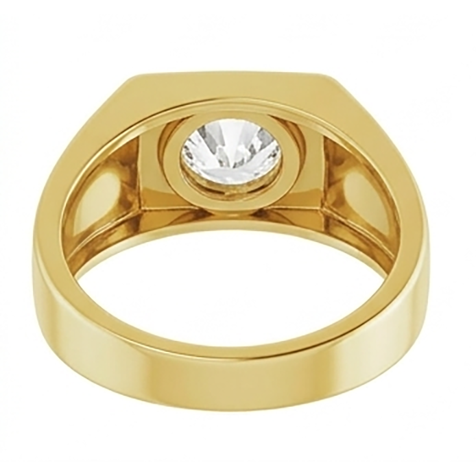 Round Diamond Old Mine Men’s Ring Thick Shank 1.50 Carats