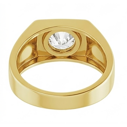 Round Diamond Old Mine Men’s Ring Thick Shank 1.50 Carats