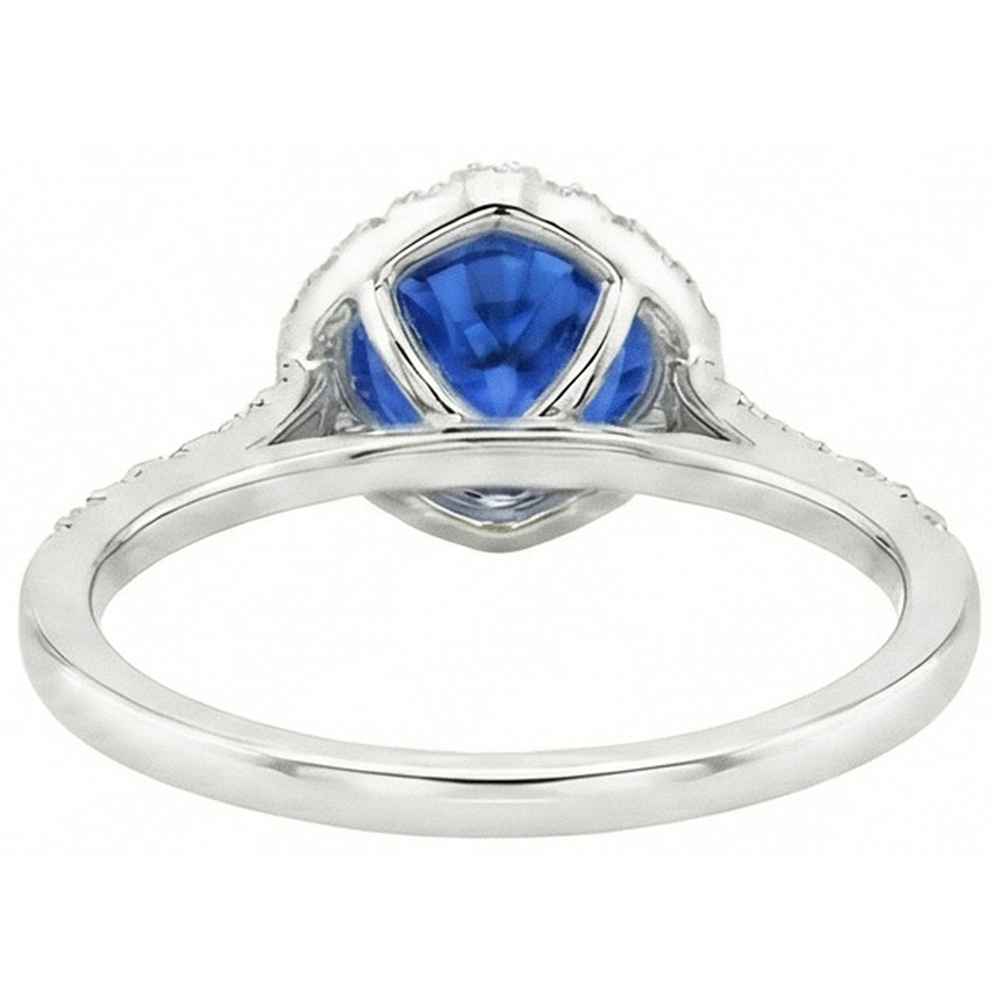 Natural Real ( Not Lab Grown )  Round Gemstone From Sri Lanka Halo Ring
