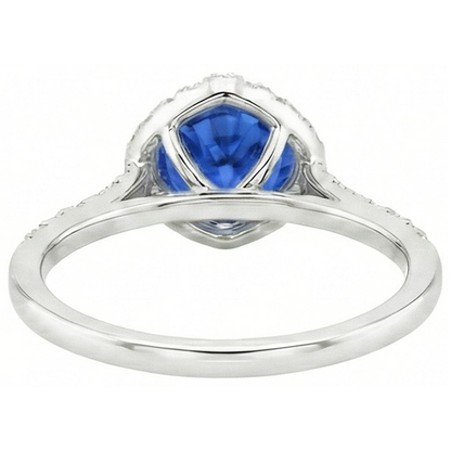 Natural Real ( Not Lab Grown )  Round Gemstone From Sri Lanka Halo Ring