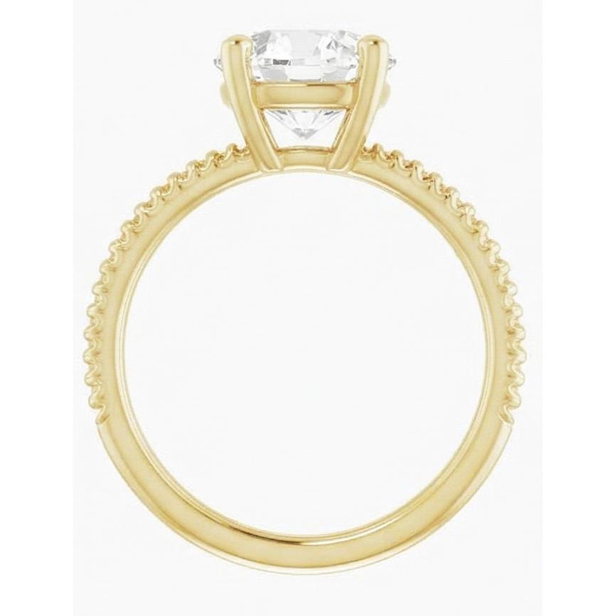 Round Genuine Natural Real Diamond ( Not Lab Grown ) Old Mine Engagement Prong Set Ring 2.50 Carats