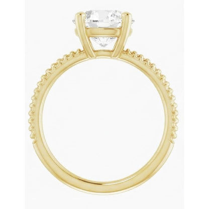 Round Genuine Natural Real Diamond ( Not Lab Grown ) Old Mine Engagement Prong Set Ring 2.50 Carats
