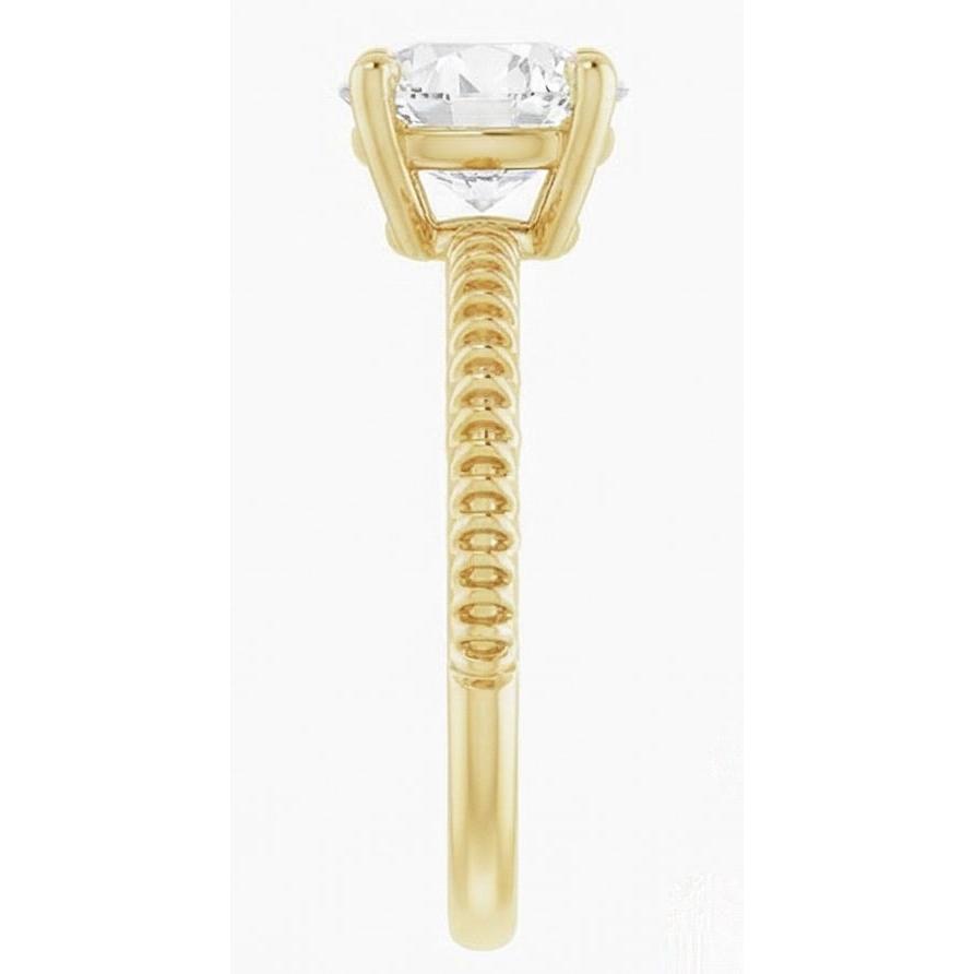 Round Genuine Natural Real Diamond ( Not Lab Grown ) Old Mine Engagement Prong Set Ring 2.50 Carats