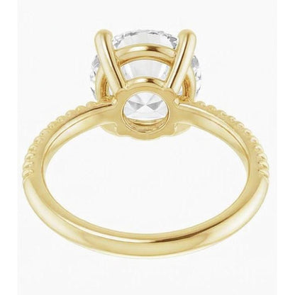 Round Genuine Natural Real Diamond ( Not Lab Grown ) Old Mine Engagement Prong Set Ring 2.50 Carats