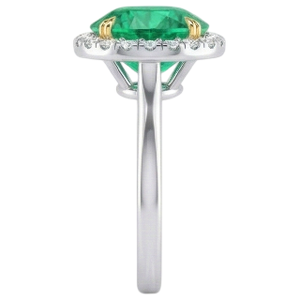 Natural Real ( Not Lab Grown ) Round Green Emerald GIA Engagement Ring Gemstone Jewelry