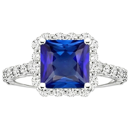 natural round sapphire 4.50ct ring close up detail