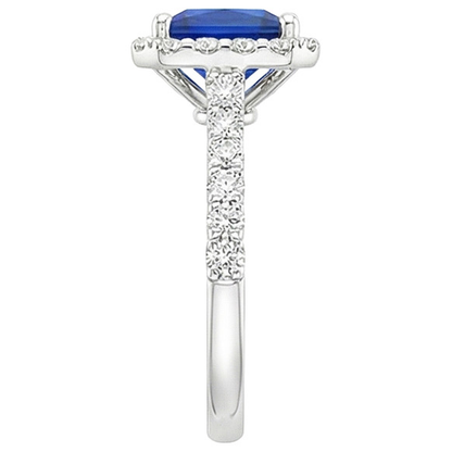 natural round sapphire 4.50ct ring profile view
