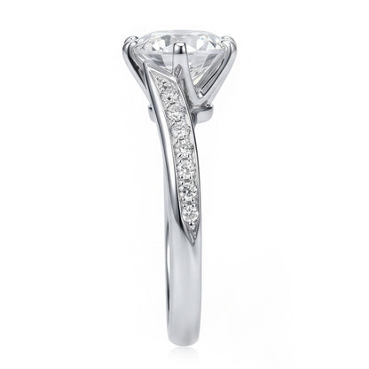 Round Natural Earth Mined Diamond Anniversary Ring 1.36 Carats Jewelry New White Gold 14K