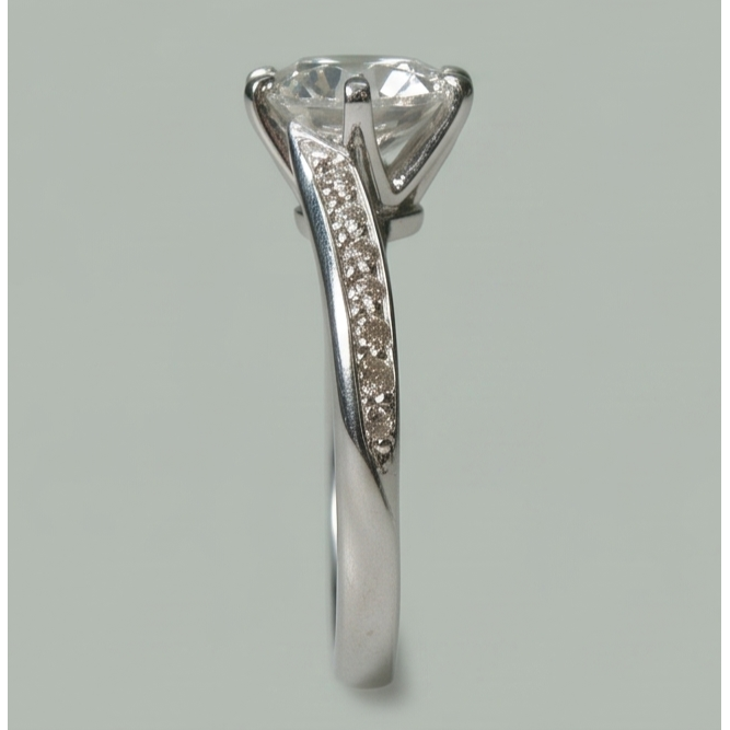 Round Natural Earth Mined Diamond Anniversary Ring 1.36 Carats Jewelry New White Gold 14K
