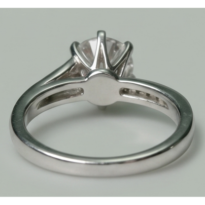 Round Natural Earth Mined Diamond Anniversary Ring 1.36 Carats Jewelry New White Gold 14K