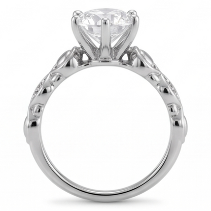 Round Natural Earth Mined Diamond Anniversary Ring 1.60 Carats White Gold 14K