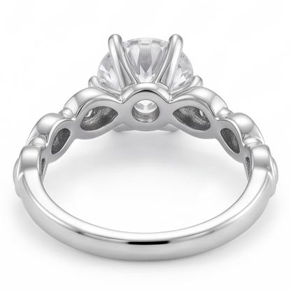 Round Natural Earth Mined Diamond Anniversary Ring 1.60 Carats White Gold 14K
