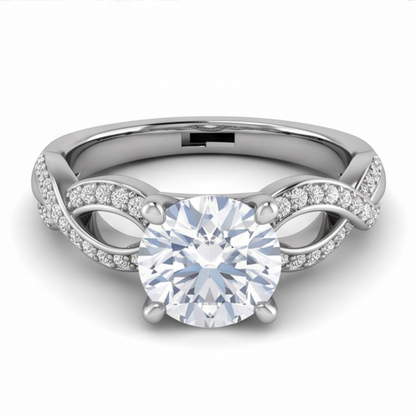 Round Natural Earth Mined Diamond Engagement Anniversary Ring 1.95 Carat Jewelry WG 14K