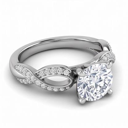 Round Natural Earth Mined Diamond Engagement Anniversary Ring 1.95 Carat Jewelry WG 14K