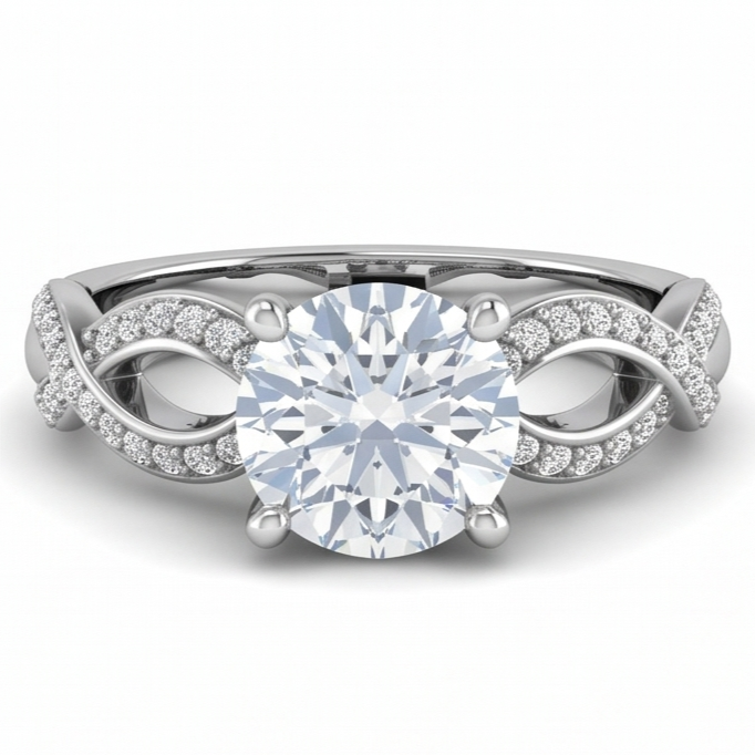 Round Natural Earth Mined Diamond Engagement Anniversary Ring 1.95 Carat Jewelry WG 14K