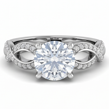 Round Natural Earth Mined Diamond Engagement Anniversary Ring 1.95 Carat Jewelry WG 14K