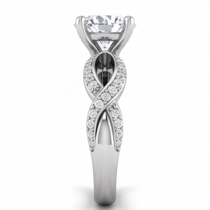 Round Natural Earth Mined Diamond Engagement Anniversary Ring 1.95 Carat Jewelry WG 14K