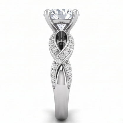 Round Natural Earth Mined Diamond Engagement Anniversary Ring 1.95 Carat Jewelry WG 14K