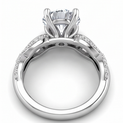 Round Natural Earth Mined Diamond Engagement Anniversary Ring 1.95 Carat Jewelry WG 14K