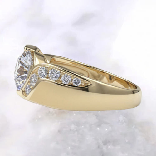 Round Natural Earth Mined Diamond Engagement Ring 1.80 Carats Yellow Gold Jewelry New
