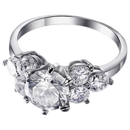 Round Natural Earth Mined Diamond Engagement Ring 3.80 Ct Basket Setting White Gold 14K