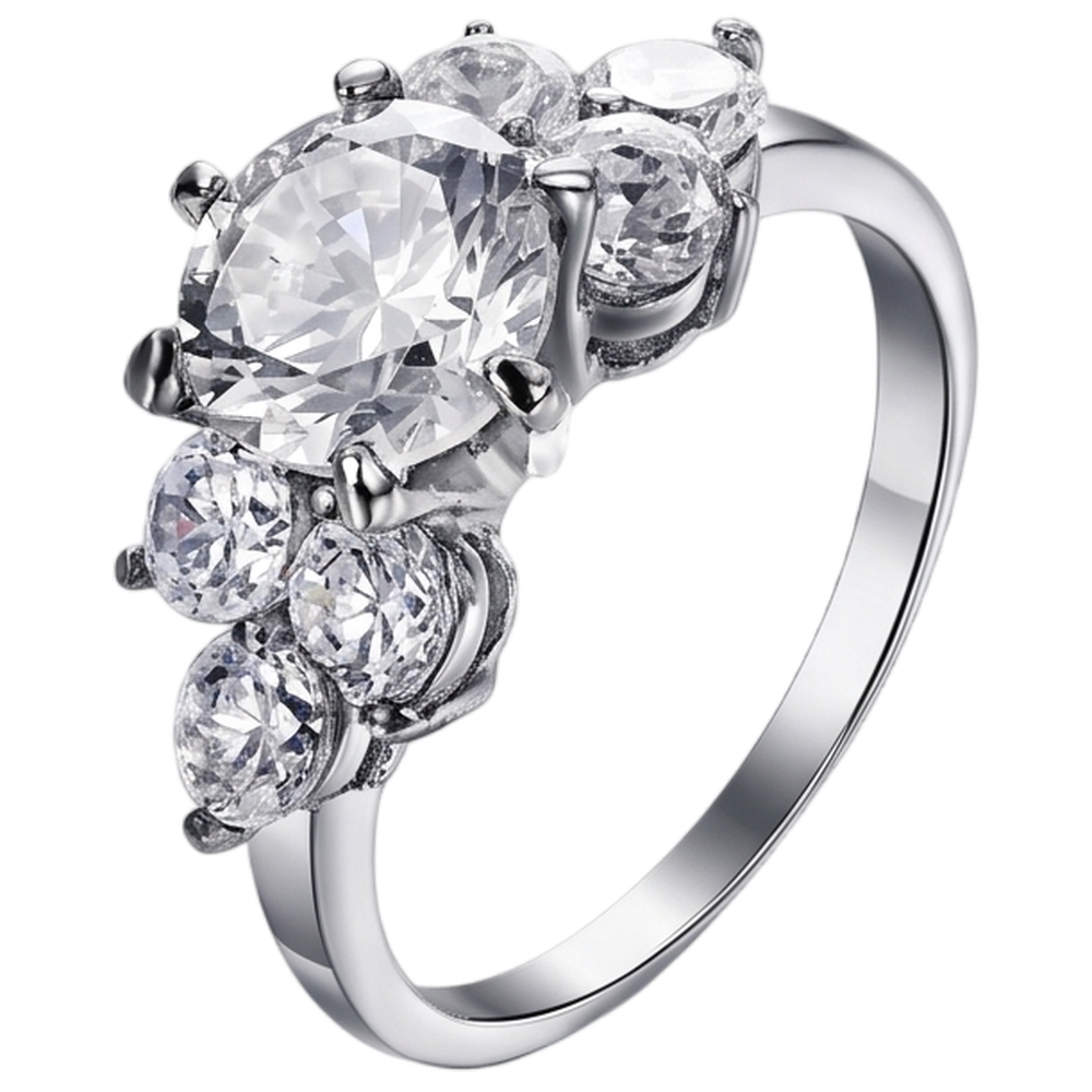 Round Natural Earth Mined Diamond Engagement Ring 3.80 Ct Basket Setting White Gold 14K