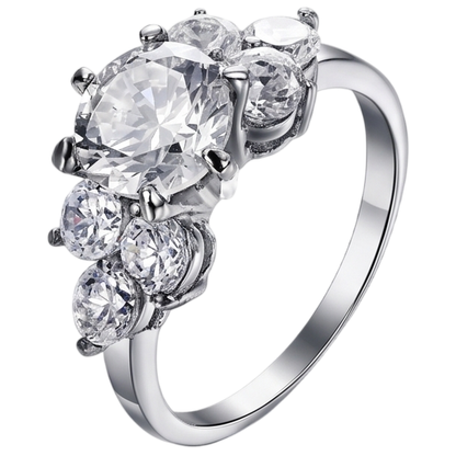 Round Natural Earth Mined Diamond Engagement Ring 3.80 Ct Basket Setting White Gold 14K